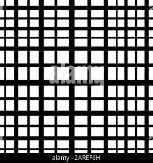 Vector white square checkered background or texture. Simple grid of intersecting lines. Abstract seamless patterns with squares. Cloth design, wallpap Stock Vector