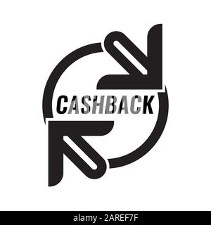 Refund or cashback icon. Symbol with arrow and circle for cashback symbol. Vector illustration. Stock Vector