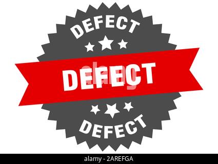 defect sign. defect circular band label. round defect sticker Stock ...