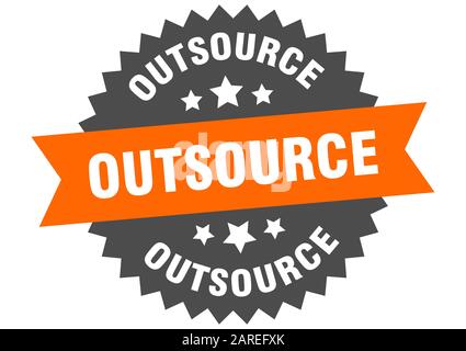 outsource sign. outsource circular band label. round outsource sticker Stock Vector