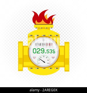 gas meter counter icon white background Stock Vector