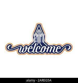 Welcome letters/word on a white background. Illustration of celebration greeting Stock Vector