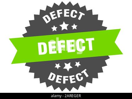 defect sign. defect circular band label. round defect sticker Stock ...