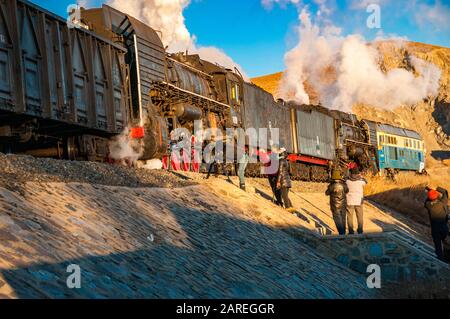 QJ 2-10-2 Steam Locomotives On The Jitong Railway, Inner Mongolia ...