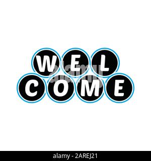 Welcome letters/word on a white background. Illustration of celebration greeting Stock Vector