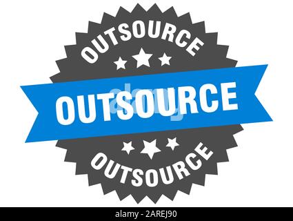 outsource sign. outsource circular band label. round outsource sticker Stock Vector