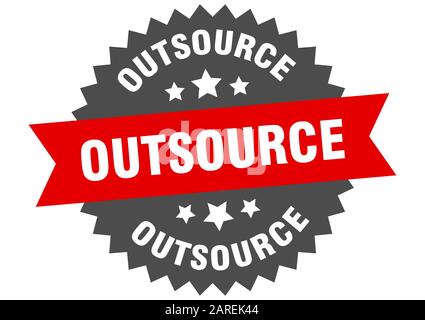 outsource sign. outsource circular band label. round outsource sticker Stock Vector