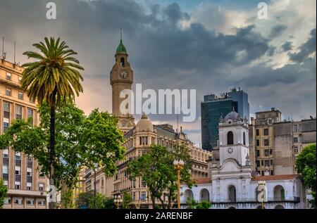 Plaza de Mayo (May Square), the main foundational site of Buenos Aires, Argentina. It has been the scene of the most momentous events in Argentine his Stock Photo