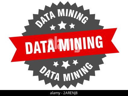 data mining sign. data mining circular band label. round data mining sticker Stock Vector