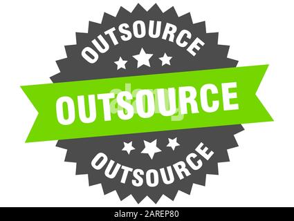 outsource sign. outsource circular band label. round outsource sticker Stock Vector