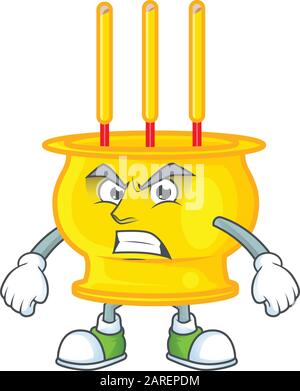 cartoon character of chinese gold incense with angry face Stock Vector