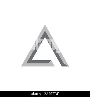 triangle arrow 3d letter a logo vector Stock Vector
