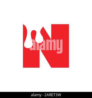 letter n melting logo vector Stock Vector