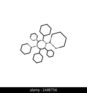 hexagonal linked connected line logo vector Stock Vector