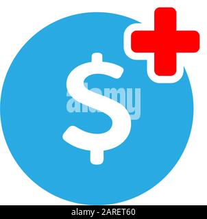 Emergency fund concept with first aid symbol and money icon. vector illustration Stock Vector