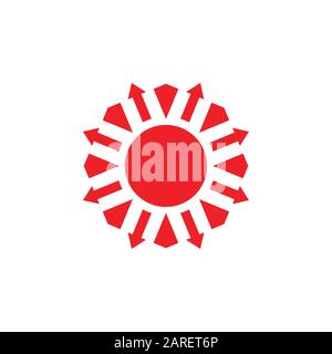 shine rays simple geometric circle logo vector Stock Vector