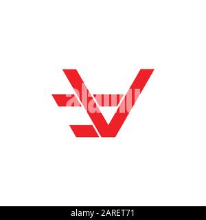 letter v stripes motion logo vector Stock Vector