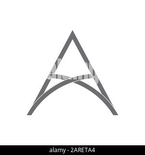 geometric arrow thin line logo vector Stock Vector