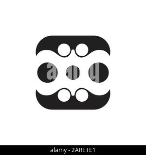square curves dots geometric logo vector Stock Vector