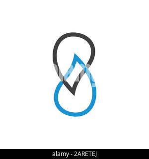 abstract linear linked drop water symbol logo vector Stock Vector