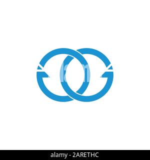 letters gg circle arrow monogram logo vector Stock Vector