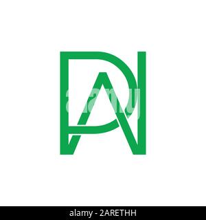 letter pw linked line overlap logo vector Stock Vector