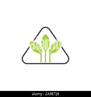 simple triangle geometric leaf logo vector Stock Vector