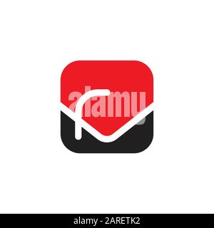 letter vr simple squar elogo vector Stock Vector