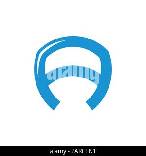letter a simple shield design logo vector Stock Vector