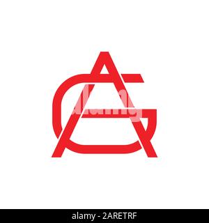 letter ag triangle linked line logo vector Stock Vector