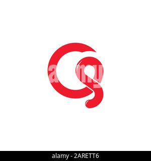 letter gs simple loop overlapping line logo vector Stock Vector