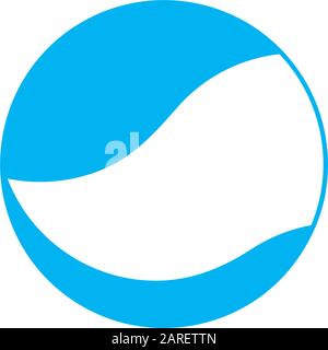 simple curves wavy circle geometric logo vector Stock Vector