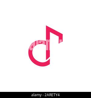 letter d lowercase with arrow geometric logo Stock Vector