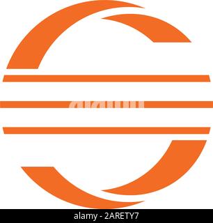 letter s stripes circle sun design symbol logo vector Stock Vector