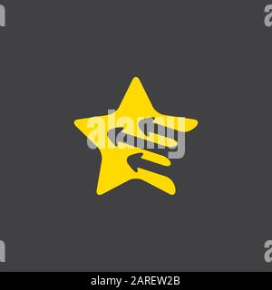 geometric star movement arrow simple logo vector Stock Vector