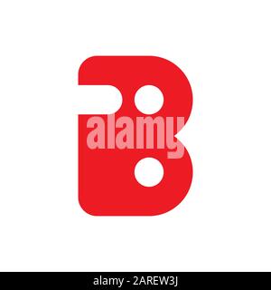 letter ib simple geometric logo vector Stock Vector
