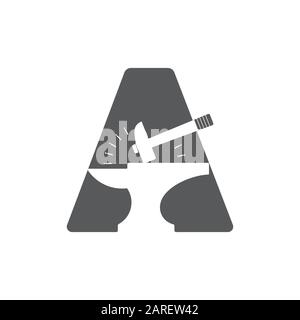 letter A triangle blacksmith design logo vector Stock Vector