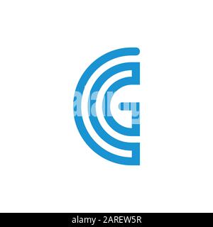 abstract letter cg linked curves geometric line logo Stock Vector
