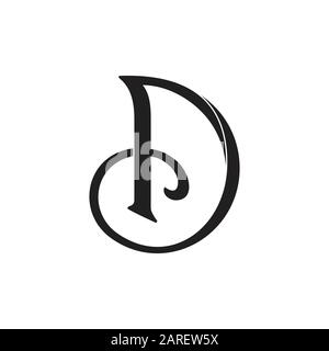 letter d loop design overlapping logo vector Stock Vector