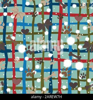 Seamless Dog Paw Pattern. Vector Illustration Stock Vector