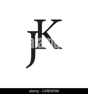 letter jk simple linked logo vector Stock Vector