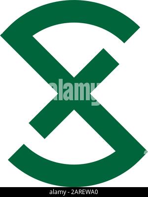 letter fs simple geometric logo vector Stock Vector