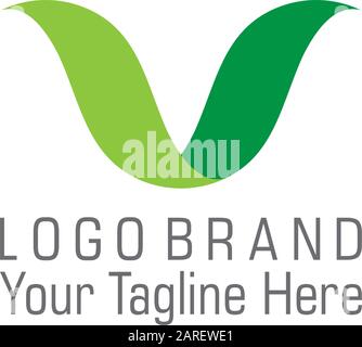 symbol vector of letter v curves leaf design Stock Vector Image & Art ...