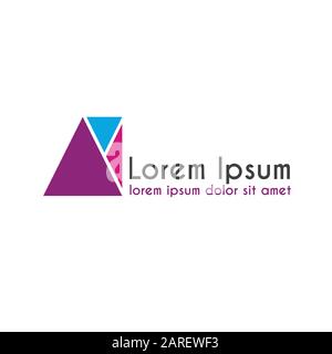 Vector logo with triangles Stock Vector