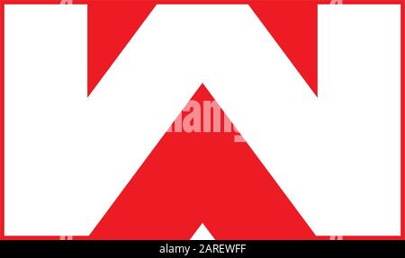 letter w arrow geometric logo vector Stock Vector
