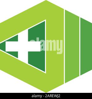 plus medical hexagonal geometric gradient vector Stock Vector