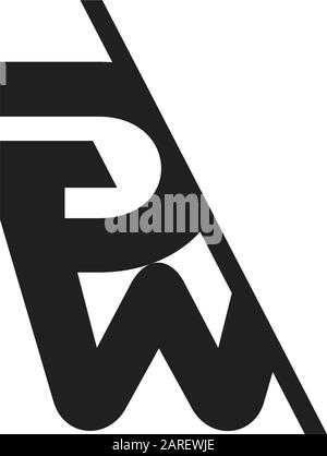 abstract letter dw slice linked logo vector Stock Vector