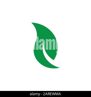 simple geometric leaf curves design logo vector Stock Vector