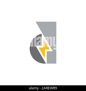 letter d thunder geometric paper design logo vector Stock Vector