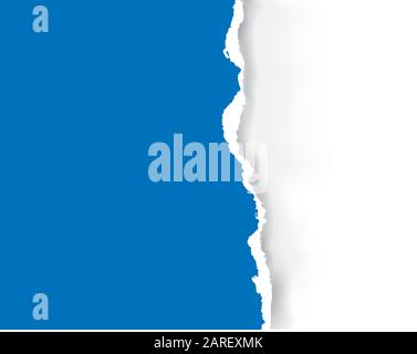 Blue Ripped paper background. llustration of blue ripped paper with place for your image or text. Vector available. Stock Vector